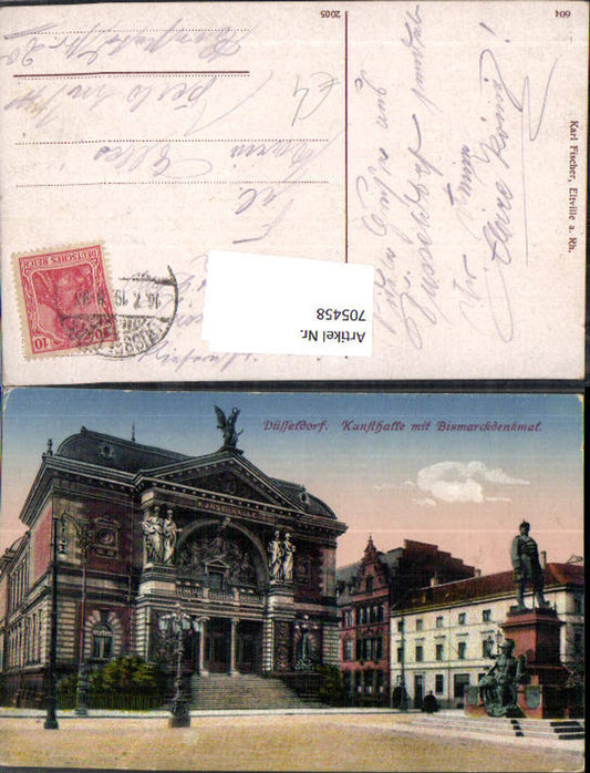 705458 Düsseldorf Kunsthalle u. Bismarckdenkmal