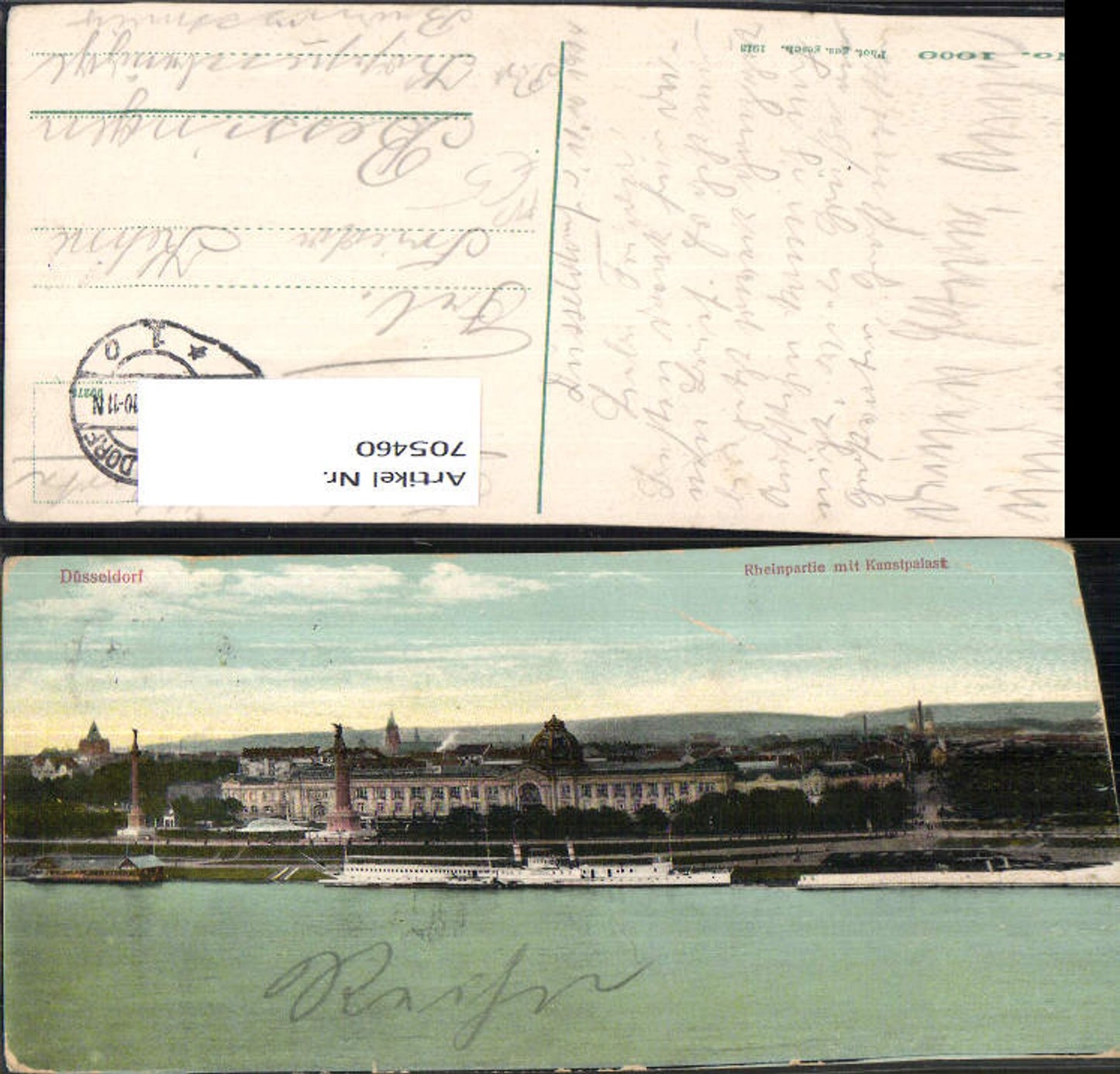 705460 Düsseldorf Rheinpartie mit Kunstpalast Feldpost