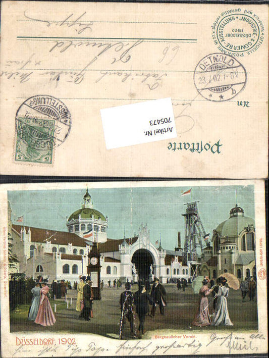 705473 Düsseldorf 1902 Bergbaulicher Verein Bergbau Industrie u. Gewerbe Ausstellung