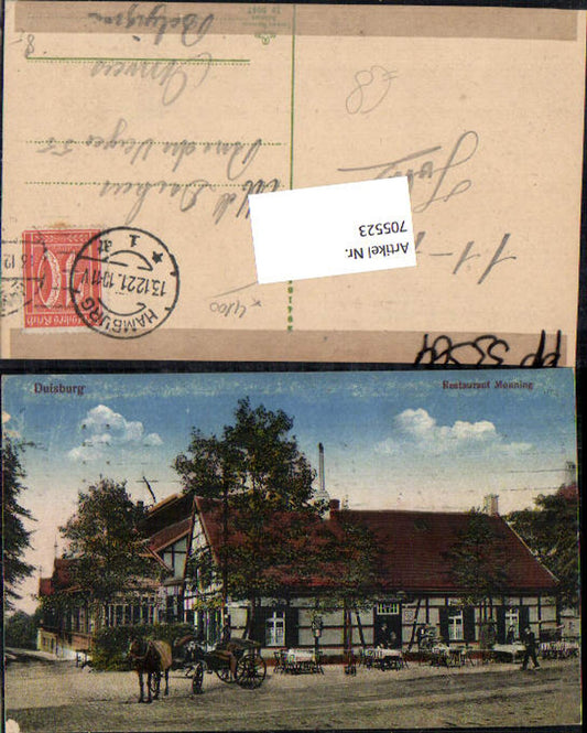 705523 Duisburg Restaurant Monning Kutsche 1921