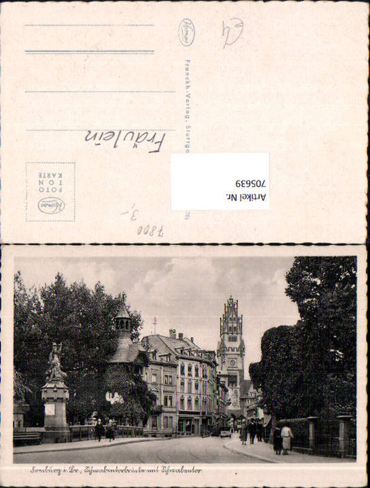 705639 Freiburg im Breisgau View of the Martinstor (Martin's Gate) Schwabentor Bridge Schwabentor