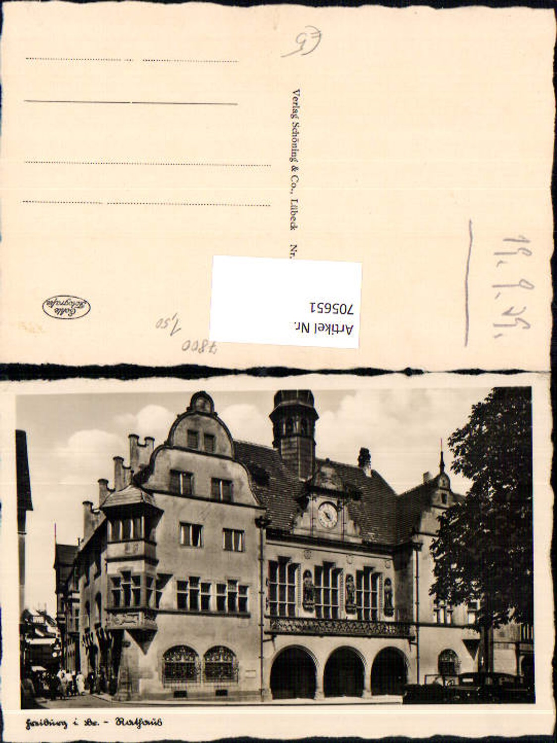 705651 Foto AK Freiburg im Breisgau Rathaus