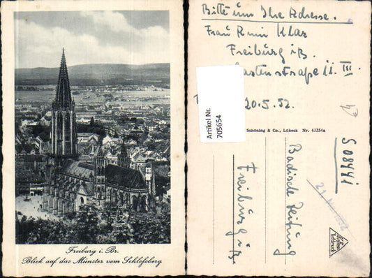 705654 Freiburg im Breisgau View of the Freiburg Minster from Schloßberg