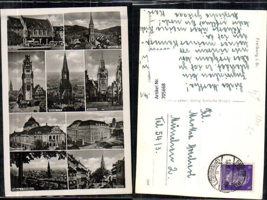 705668 Multi-image AK Freiburg im Breisgau Department Store University Oberlinden City Theatre