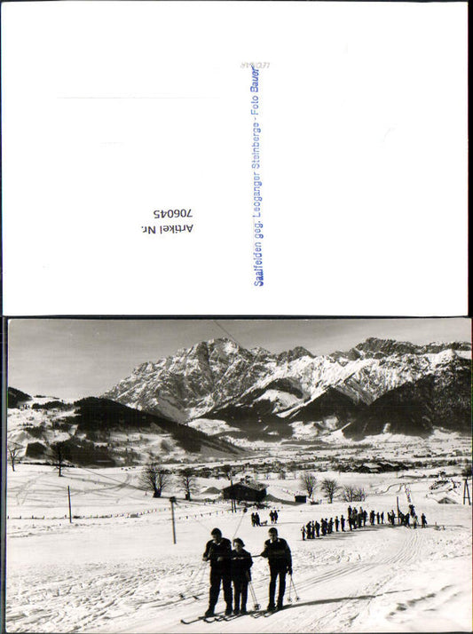 706045 Foto AK Saalfelden geg. Leoganger Steinberge Schlepplift Lift Wintersport