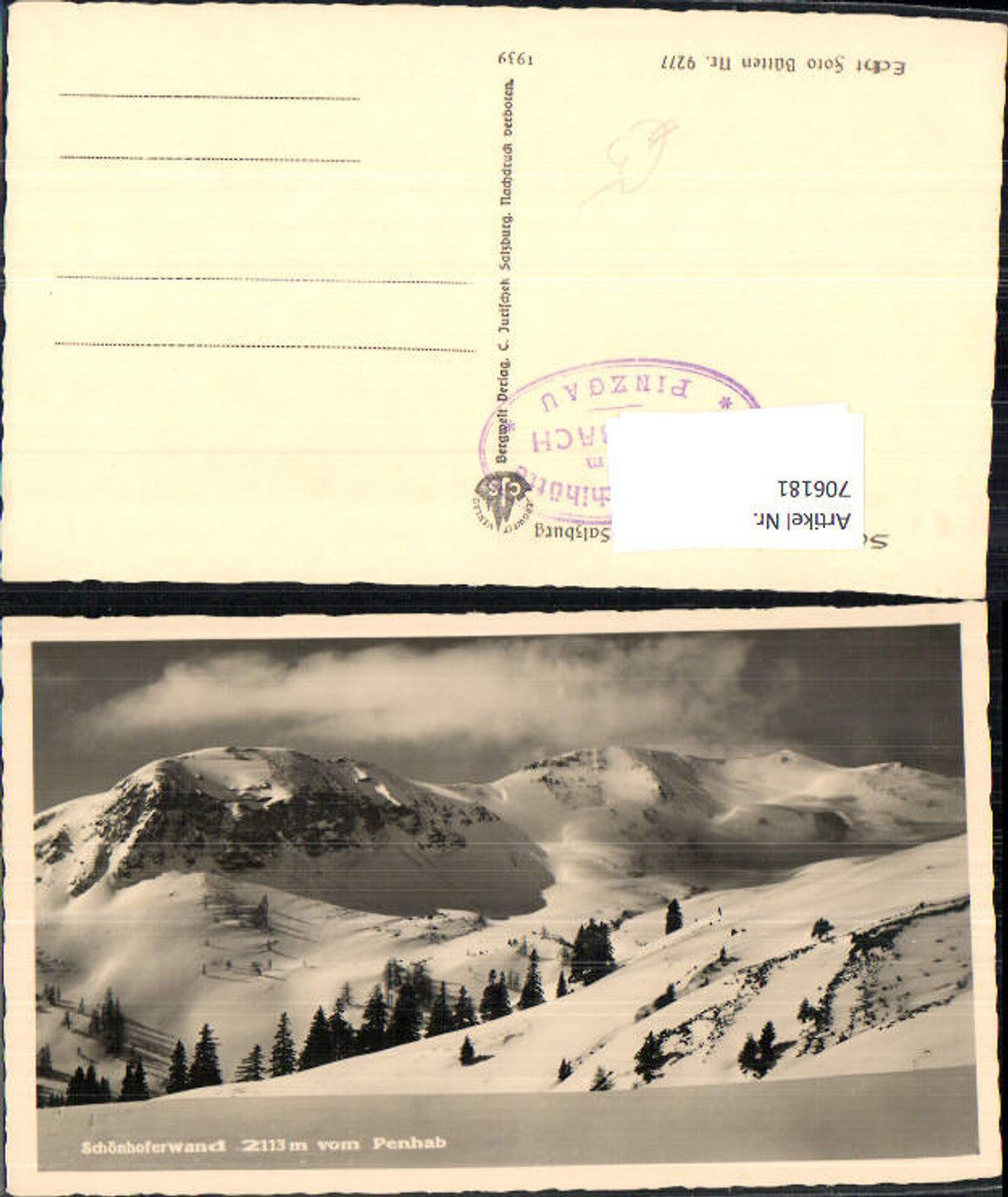 706181 Foto AK Saalbach-Hinterglemm Schönhoferwand vom Penhab Winterlandschaft