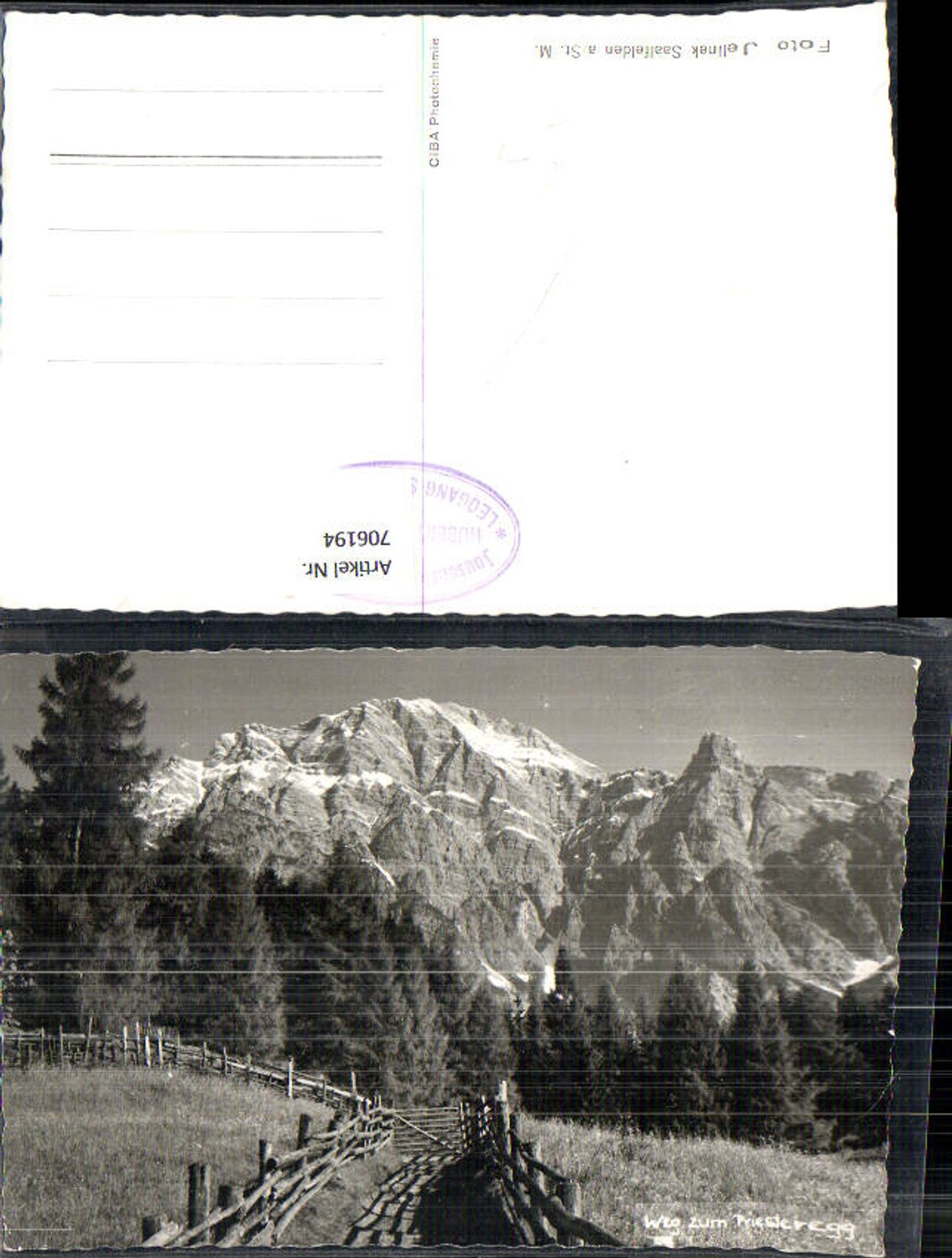 706194 Foto AK Leogang Weg zum Priesteregg pub Foto Jelinek