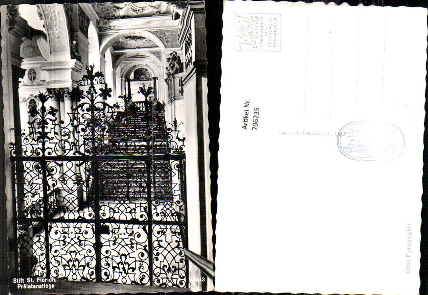 706235 Foto AK Stift St Florian Prälatenstiege Eisentor