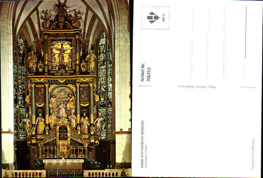 706253 Mondsee Stiftskirche Hochaltar Detailansicht