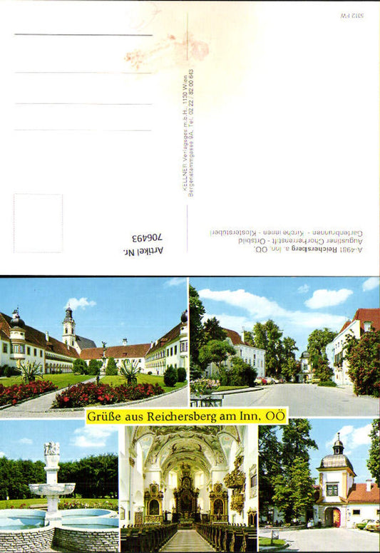 706493 Mehrbild AK Reichersberg am Inn Chorherrenstift Ortsbild Gartenbrunnen