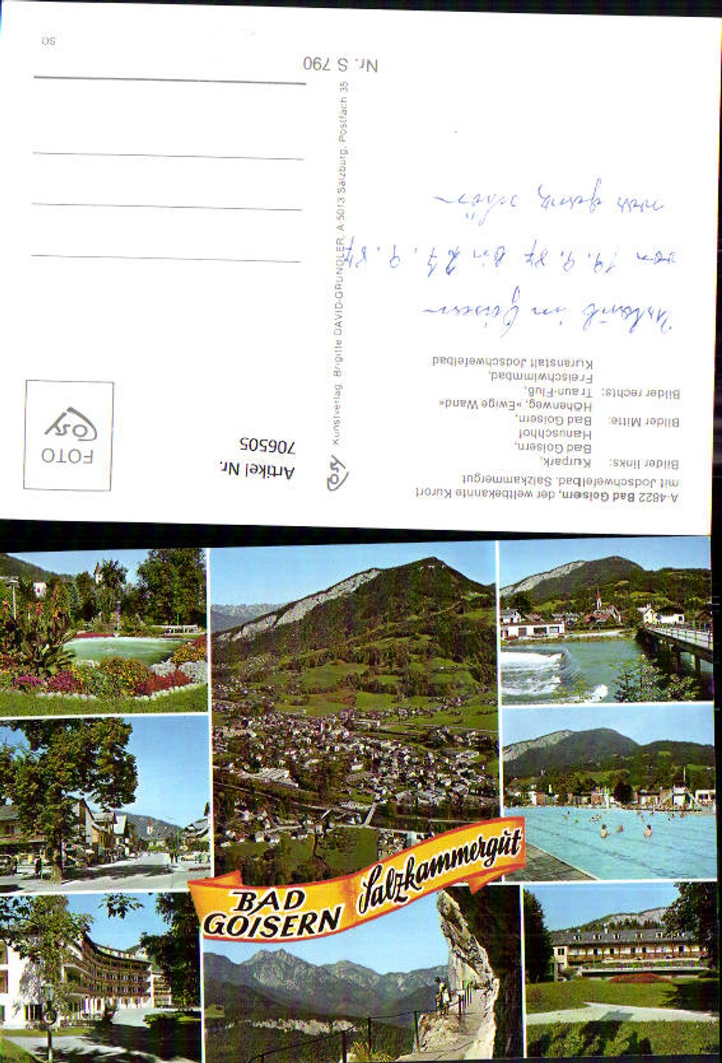 706505 Mehrbild AK Bad Goisern Kurpark Hanuschhof Schwimmbad