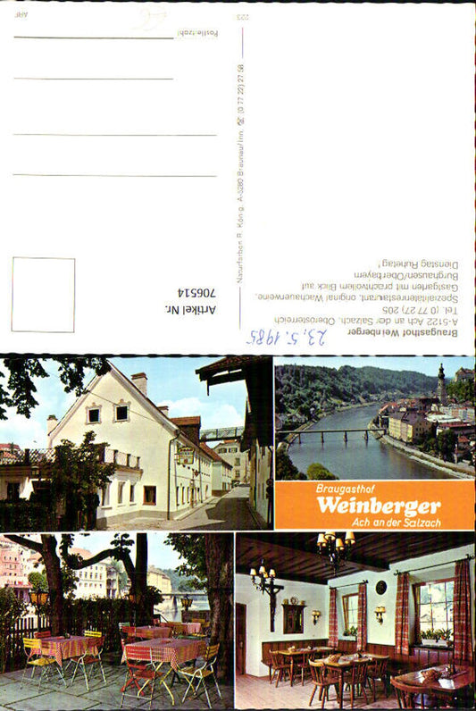 706514 Multi-image AK Ach an der Salzach Braugasthof Weinberger Gastgarten Gaststube