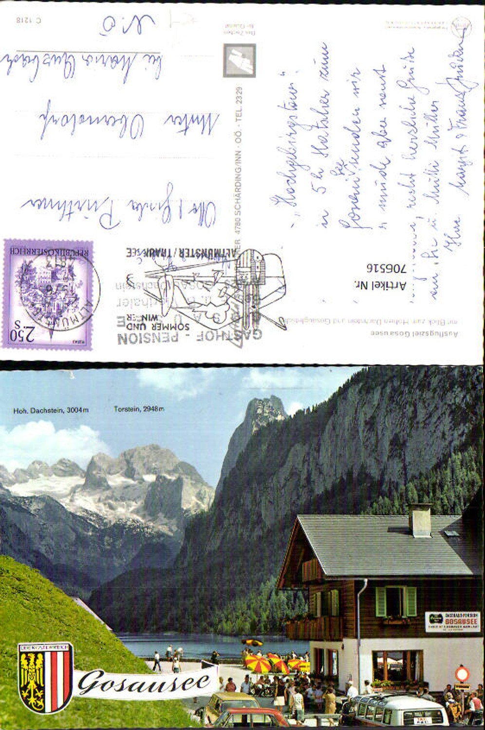 706516 Gosau Gosausee mit Blick zum Hohen Dachstein u. Gosaugletscher Gasthof Taxi