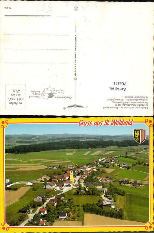 706521 Aerial photograph St. Willibald Innviertel pub Alpine aerial view 76850