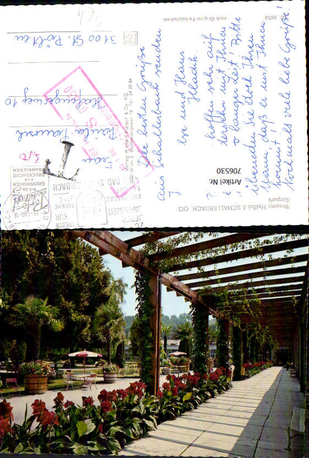 706530 Bad Schallerbad Kurpark Stempel Nachgebühr