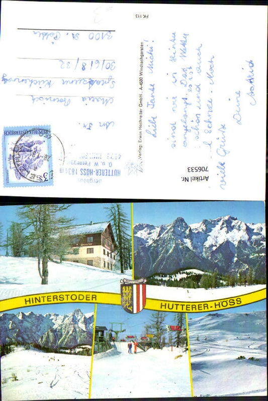 706533 Mehrbild AK Hinterstoder Hutterer-Höss Wintersport Sessellift