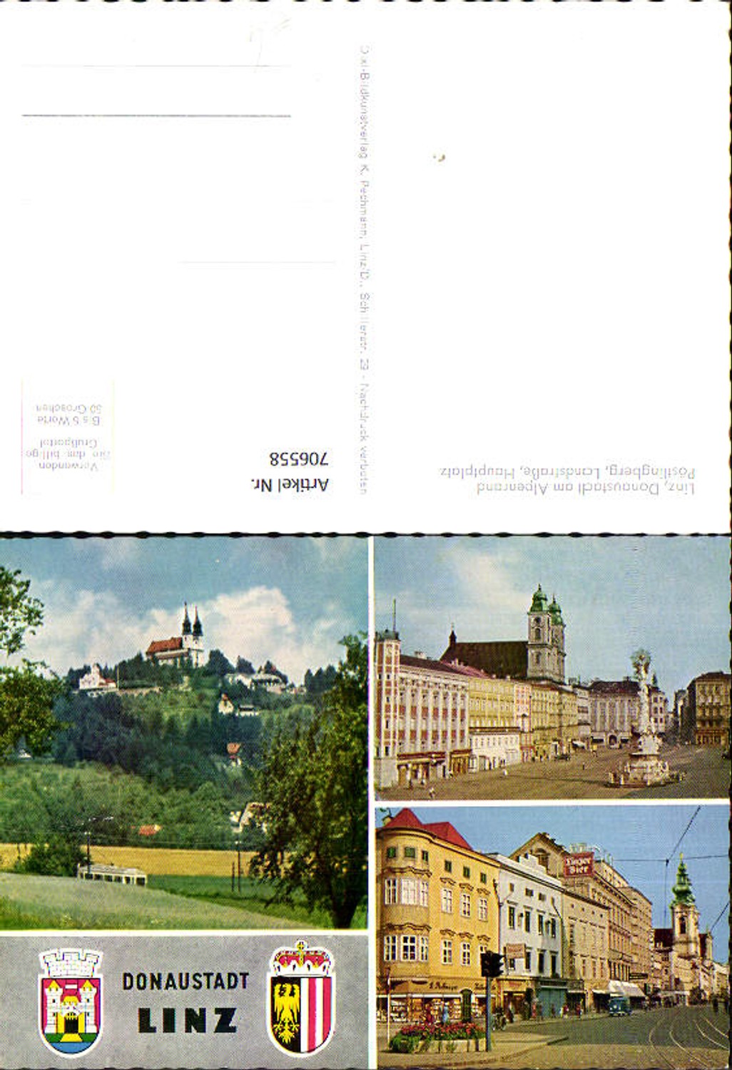 706558 Mehrbild AK Linz a. d. Donau Pöstlingberg Landstraße u. Hauptplatz