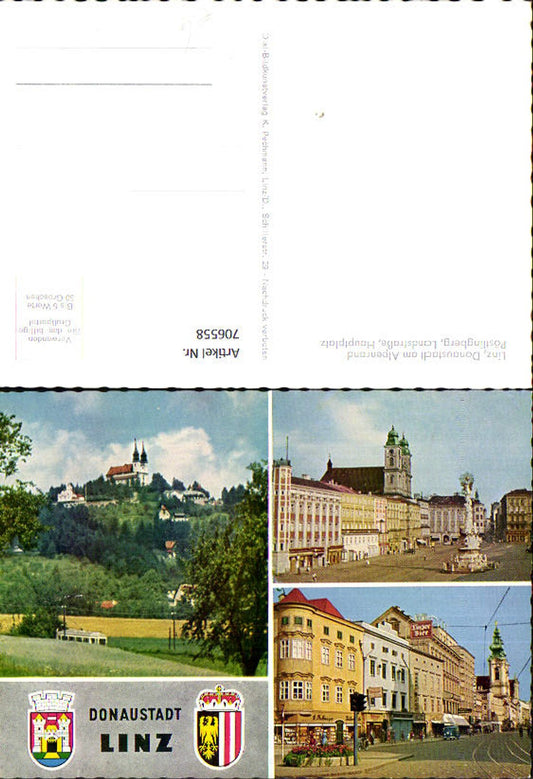 706558 Multi-image AK Linz on the Danube Pöstlingberg Landstraße and Hauptplatz