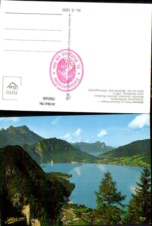 706568 Attersee Weißenbach Unterach with Schafberg view from Madlschneid Höllengebirge