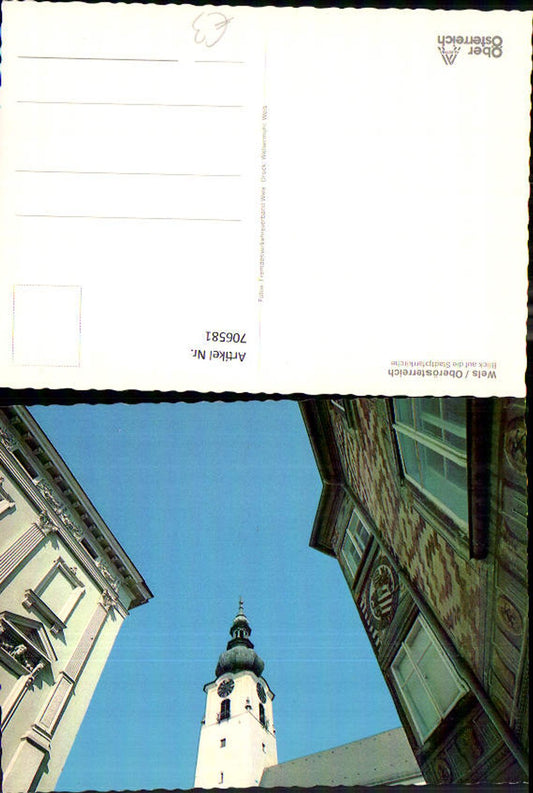 706581 Wels Blick auf die Stadtpfarrkirche Turm
