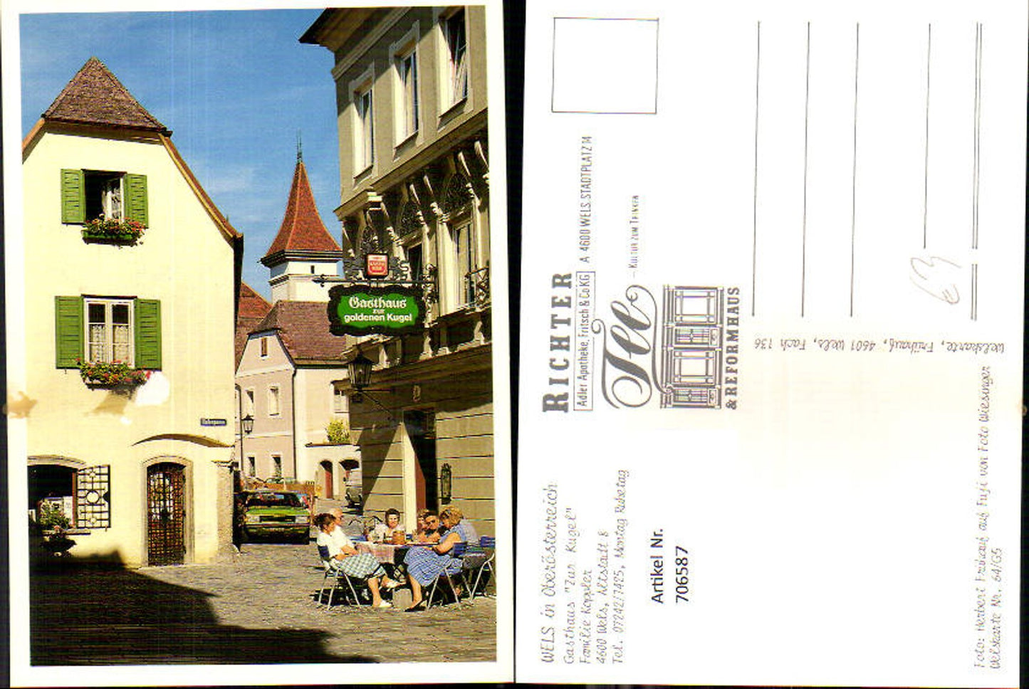 706587 Wels Gasthaus Zur Kugel Altstadt Reklame Kaiser Bier