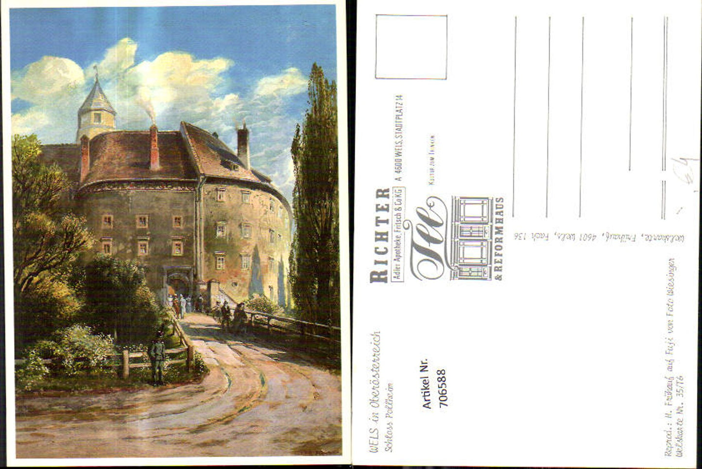 706588 Künstler AK Wels Schloss Pollheim