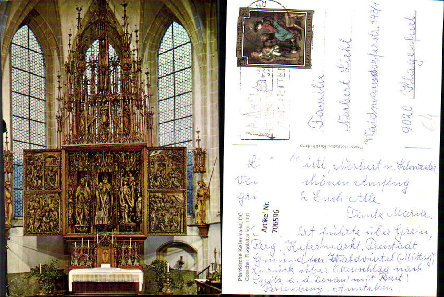706596 Kefermarkt Gotischer Flügelaltar Kirche Innen