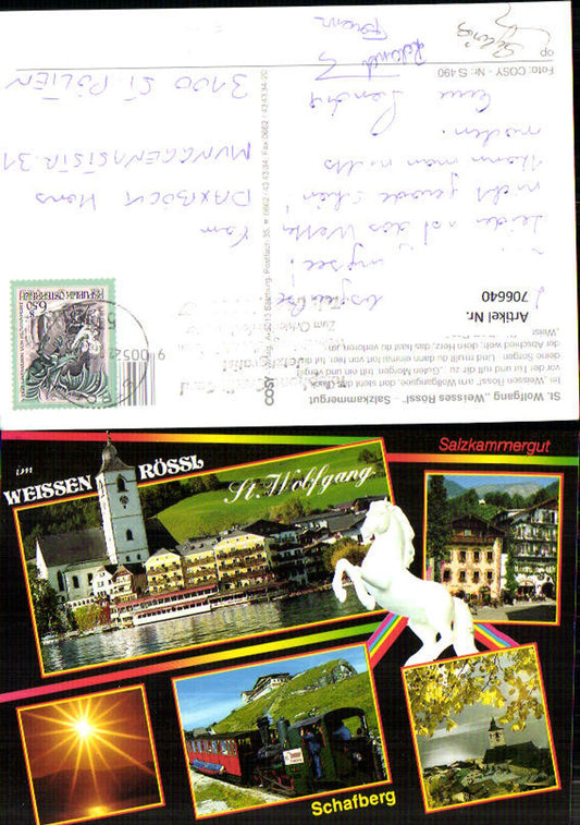 706640 Mehrbild AK St Wolfgang im Salzkammergut Weissen Rössl Schafberg Bergbahn