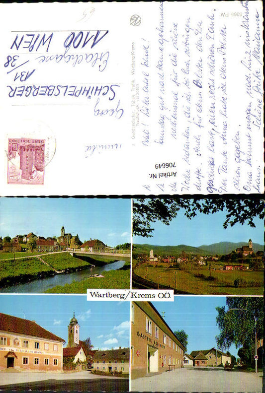 706649 Mehrbild AK Wartberg a. d. Krems Gasthaus Neuhauser Kirche Brücke