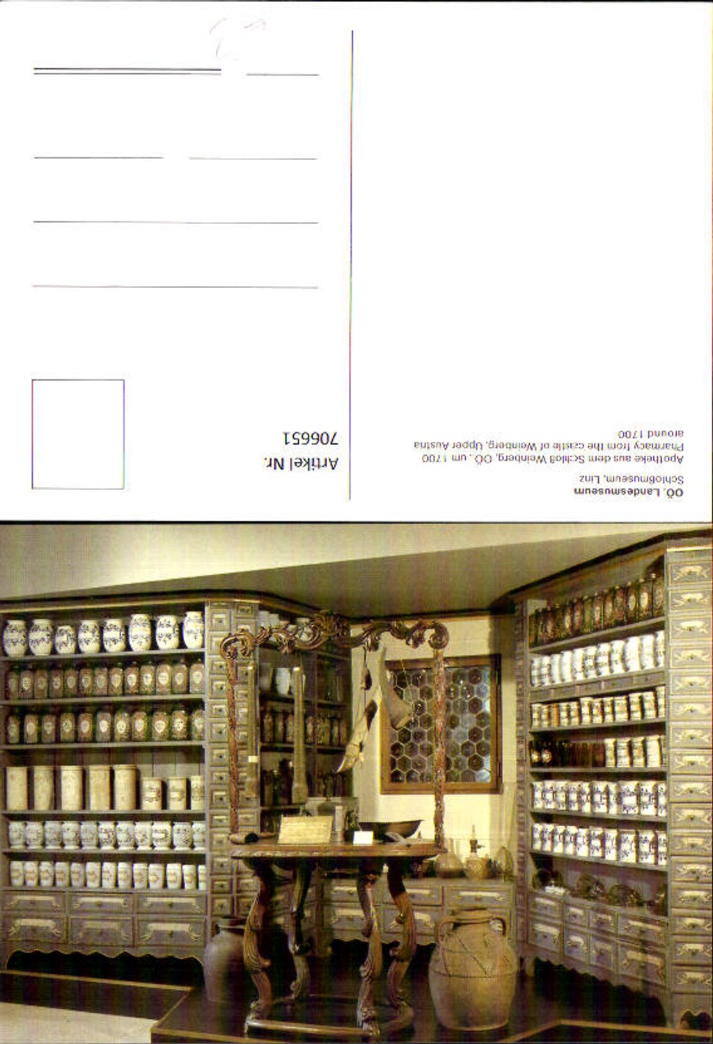 706651 Linz Schlossmuseum Landesmuseum Apotheke Schloss Weinberg
