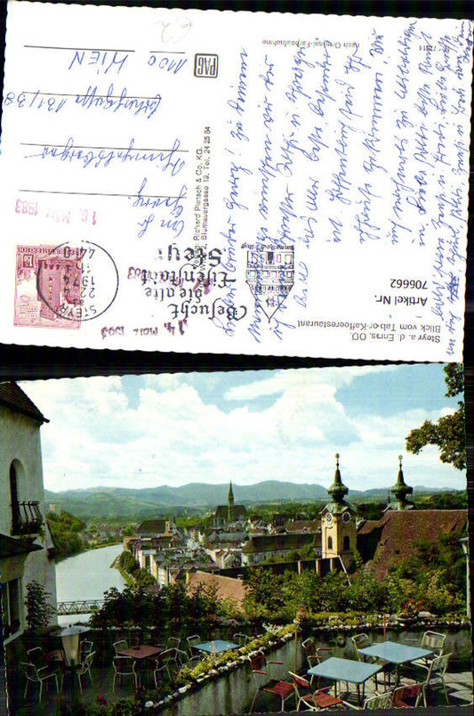 706662 Steyr an der Enns, view from Tabor coffee restaurant