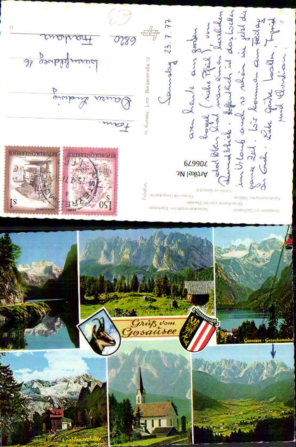 706679 Mehrbild AK Gosau Gosausee Gosaukammbahn Gablonzerhütte