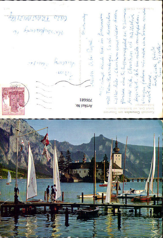 706681 Gmunden a. Traunsee Schloss Ort mit Schlafender Griechin Segelboote