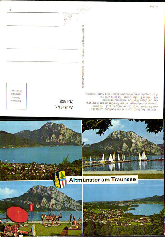 706688 Mehrbild AK Altmünster am Traunsee Strandleben Segelboote