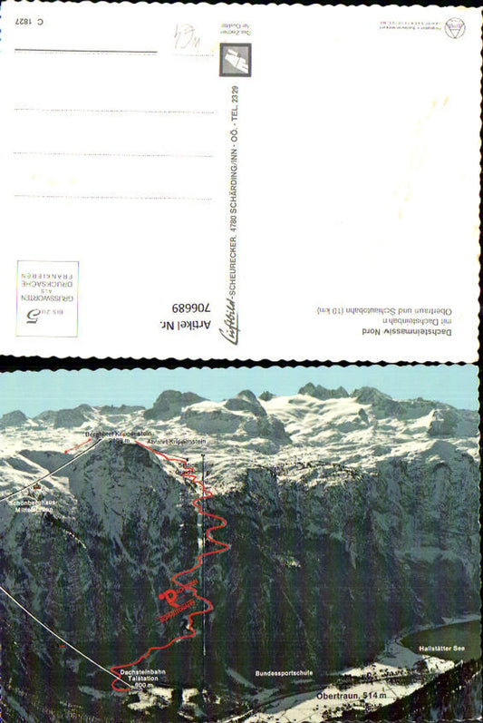 706689 Obertraun u. Schiautobahn Dachsteinmassiv Nord mit Dachsteinbahn