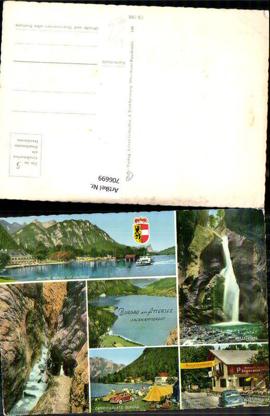 706699 Multi-image AK Burgau am Attersee Seehotel Burgau Jägerwirt VW Beetle Camping site