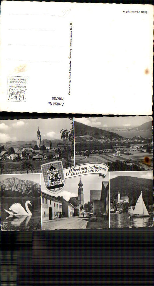 706700 Multi-image AK St. Georgen im Attergau Swan Sailboat Abtsdorf