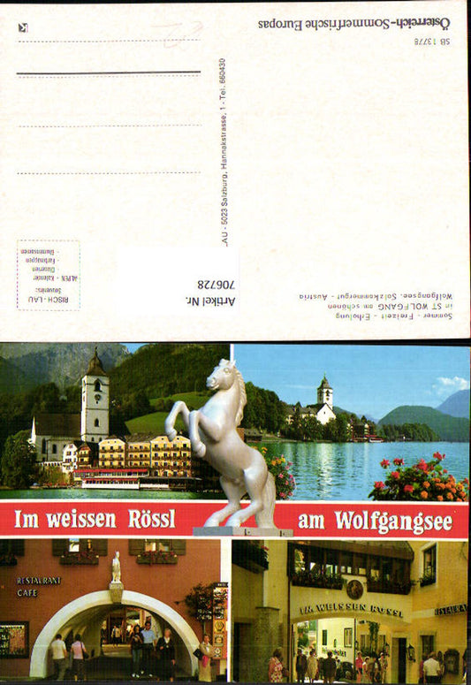 706728 Multi-image postcard St. Wolfgang in the Salzkammergut region, at the White Horse Inn