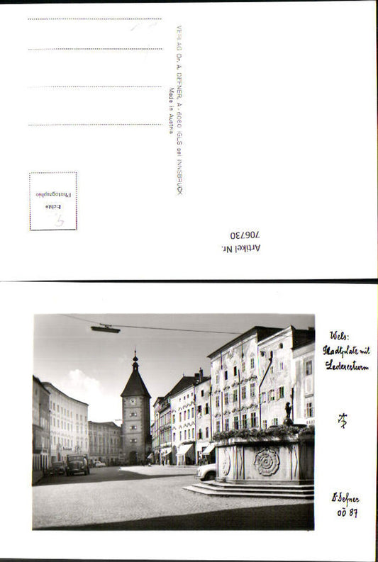 706730 Fotokunst Dr. Defner OÖ 87 Wels Stadtplatz Ledererturm