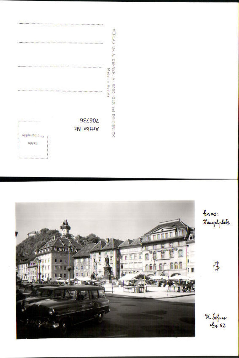 706736 Fotokunst Dr. Defner Gr 52 Graz Hauptplatz Oldtimer Auto
