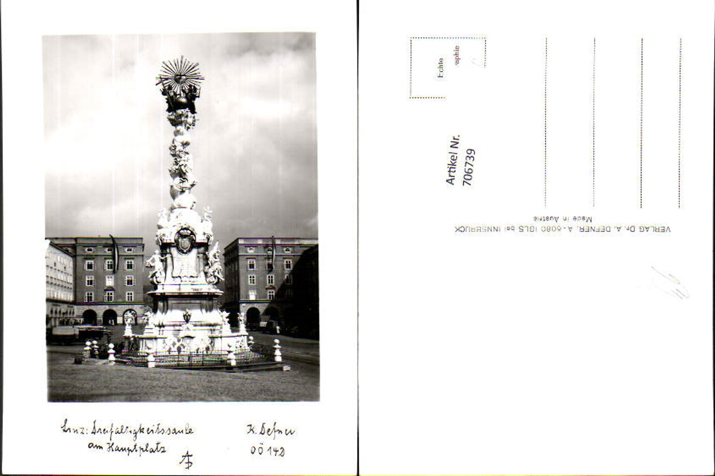 706739 Photo art Dr. Defner Upper Austria 142 Linz on the Danube Main Square Trinity Column