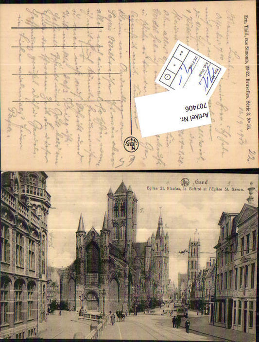 707406 Gand Gent Eglise St. Nicolas St. Bavon