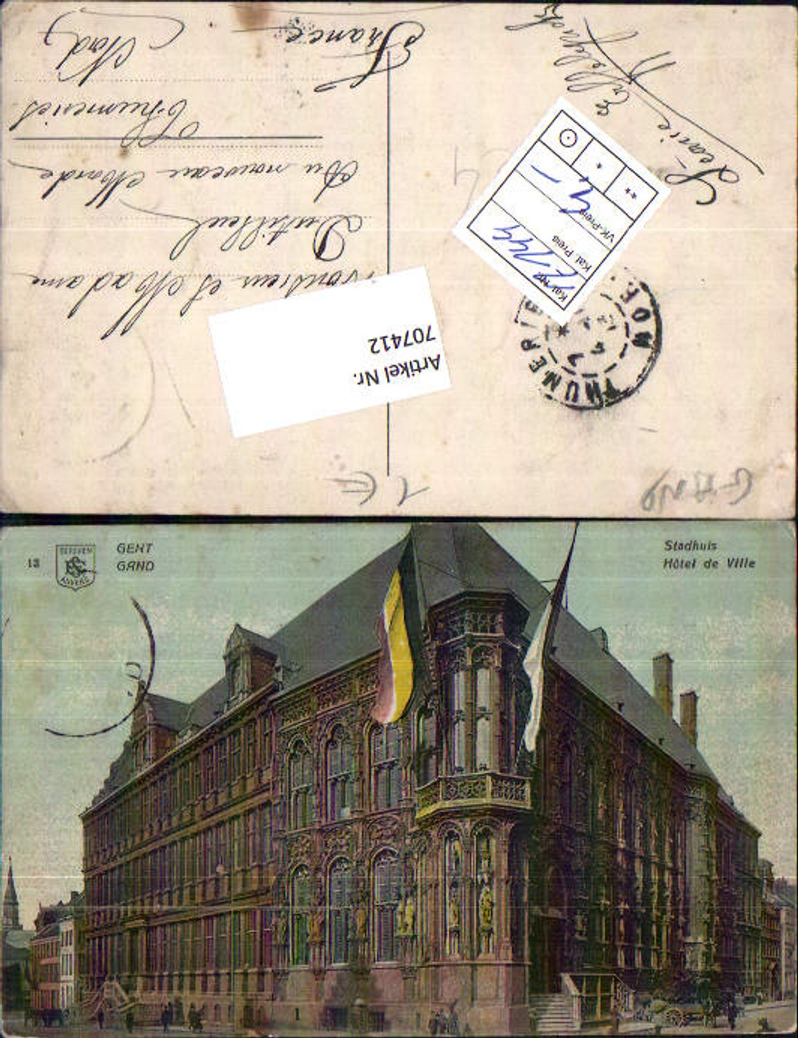 707412 Gand Gent Stadhuis Hotel de Ville Kirche