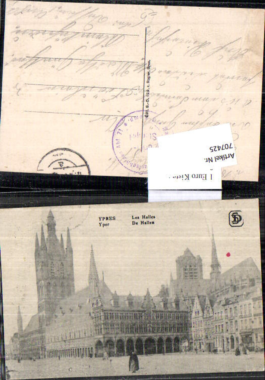 707425 Ypres Ypern Feldpost Kleinkühnau Dessau