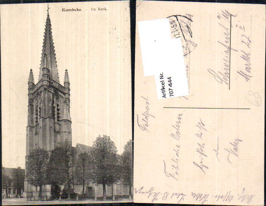 707444 Rumbeke Kerk Kirche K.D. Feldpost Schweinfurt