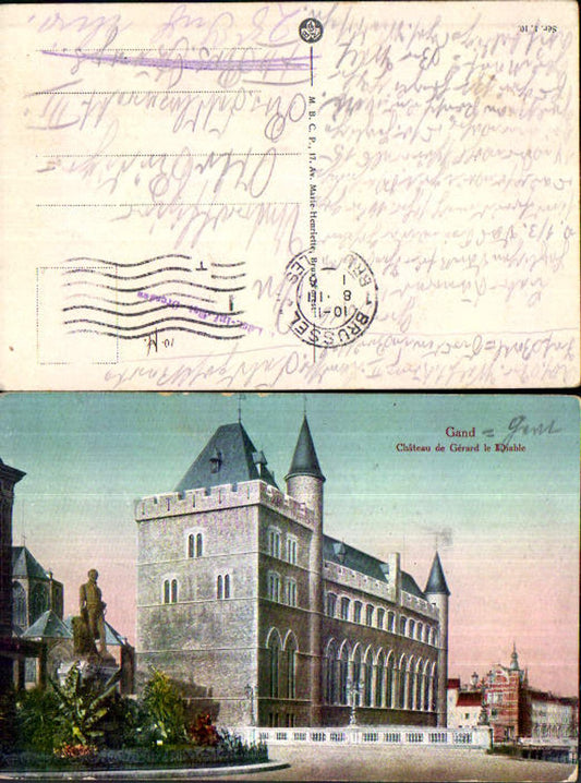 Gand Gent Chateau de Gerard de Diable Feldpost Landsturm Inf. Bat. Dresden