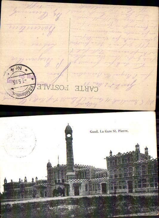 Gand Gent la Gare St. Pierre Bahnhof Feldpost Bärenstein Chemnitz