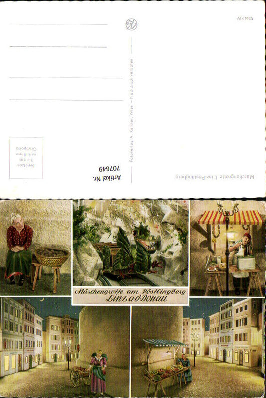 707649 Multi-image AK Linz Pöstlingberg Fairy Tale Grotto Dwarfs