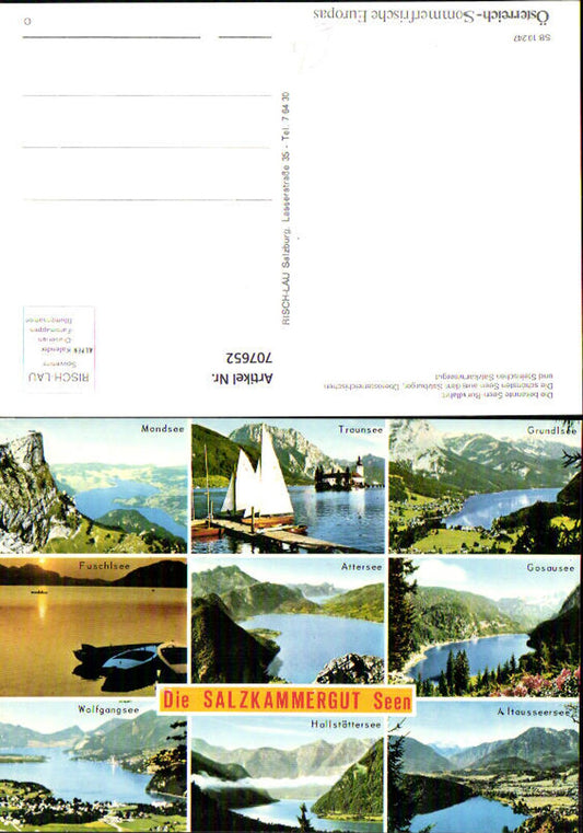 707652 Multi-image AK Salzkammergut Lakes Gosausee Fuschlsee Mondsee Traunsee