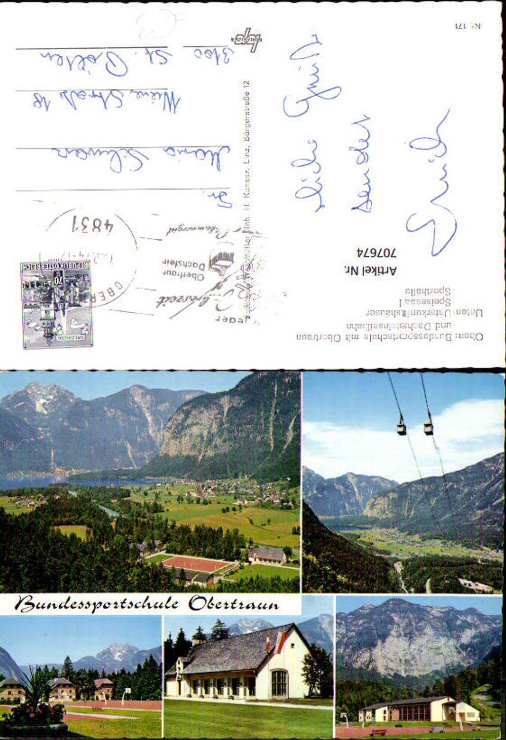 707674 Mehrbild AK Obertraun Bundessportschule Dachsteinseilbahn Speisesaal Sporthalle